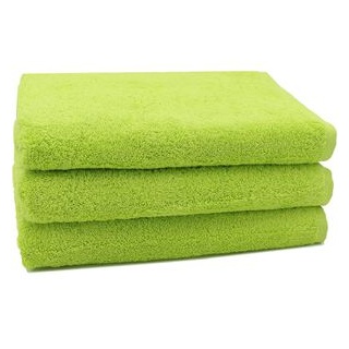 Zollner Handtuch StarElba Set, 70 x 140 cm, Duschtuch, 100% Baumwolle, grün, 3 Stück