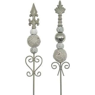 naninoa Metall Stecker FRANZÖSISCHE Lilie 2Stück 100cm Gartenstecker Blumenstecker Gartendeko