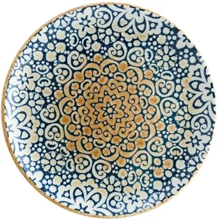 6x Bonna Alhambra Gourmet flacher Teller rund 30cm 3cm hoch Blau Porzellan Speiseteller Tafel Geschirr