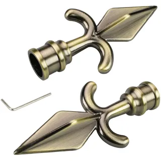 LIEDECO Gardinenstangen-Endstück Amor 2-läufig Ø 16 mm 11 cm Gold