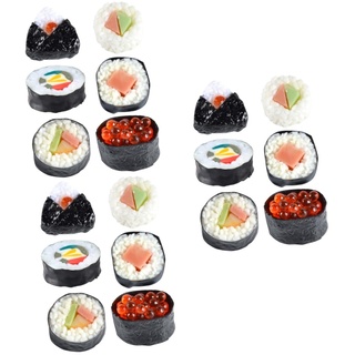 Warmhm 18 STK Sushi-Simulation Realistisches Spielfutter Gefälschte Sushi-Fotografie-Requisiten Sushi-Sashimi-Modell Sushi-Dekoration Lebensmittel Aus Plastik Mini PVC Dreieck Pappbecher