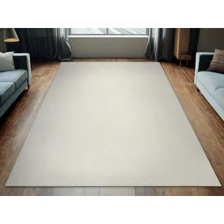 AKCILA Havanna Schlingenteppich 250x300 Dunkel Creme – Wohnzimmerteppich Modern im Fischgrätmuster, Teppich für Fußbodenheizung, Strapazierfähiger Kurzflor