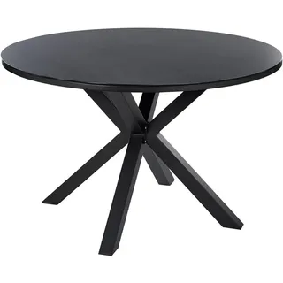Beliani Maletto Gartentisch Ø 120 x 66 cm Schwarz/Grau