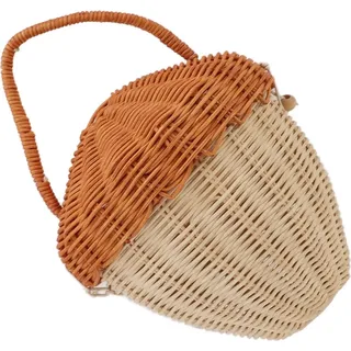 Rattan Aufbewahrungskorb Pilz Form dekorative gewebte Obst Korb Wand hängende Lagerung Korb mit Deckel Foto Requisite Zimmer Dekor