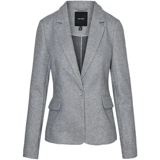 VERO MODA Damen Blazer VMTia Short Damenjacke mit Reverskragen 10302163 Light Grey Melange 38 - 38