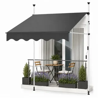 MuCoLa Klemmmarkise 350 x 120 cm grau