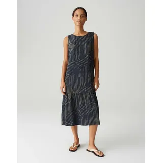OPUS Trägerkleid WICY PALM LEAVES bedruckte A-Linie mit Volant blau 34