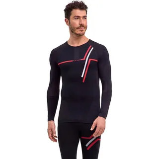 FALKE Herren Baselayer-Shirt Warm Anniversary Round Neck M L/s Sh Funktionsmaterial schnelltrocknend 1 Stück, Schwarz Black 3000, XXL