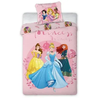 Disney Bettwäsche Prinzessinen Kinderbettwäsche Princess 140 x 200 cm