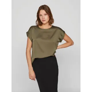 Vila Kurzarmshirt VIELLETTE S/S SATIN TOP - NOOS Kunstfaser, regular fit grün XL (44)