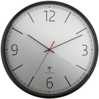 Mebus Funkwanduhr - Kunststoff - 30 cm grau, 30 cm