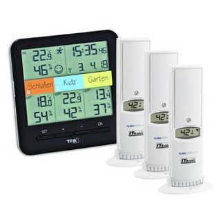 TFA Thermometer 30.3060.01.IT innen/außen, digital, mit Hygrometer, inkl. 3 Funk-Sensoren