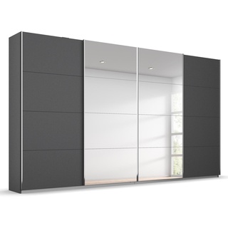 Schwebetürenschrank - grau metallic - 2 Spiegeltüren - 360 cm