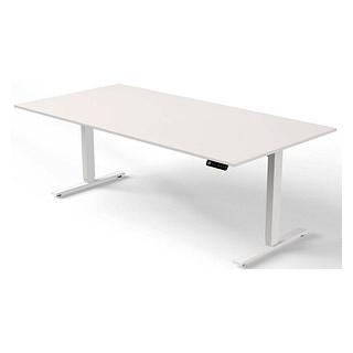 Kerkmann Move 3 elektrisch höhenverstellbarer Schreibtisch weiß rechteckig, T-Fuß-Gestell weiß 200,0 x 100,0 cm