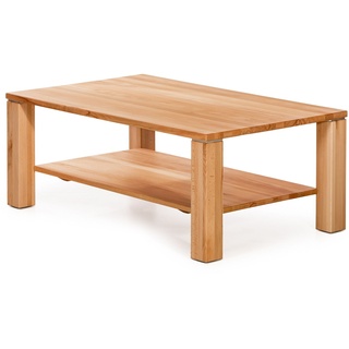 Couchtisch Kernbuche massiv mit integrierten Rollen 115 x 70 cm
