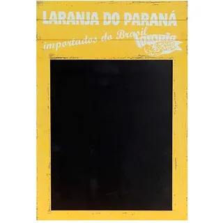quantio Nostalgische Holz-Kreide-Tafel - Schultafel - Kreidetafel - Memoboard - Notiztafel - Wandtafel - Küchentafel - Antik Look - Memotafel, Farbe:Gelb