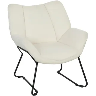 Homcom Relaxsessel Sherpa-Fleece-Optik 71 x 81 x 73 cm Weiß