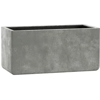 Casa Mina Esteras Pflanzkübel groß außen - Fiberglas Blumenkübel Rechteckig 77x37x37cm - Premium Pflanzgefäß für Draußen - Blumenkübel Frostsicher - Blumenkasten für den Garten grau - Ulster