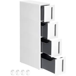 Songmics Nischenregal mit Rollen, 4 Schubladen, 17,3 x x 83 cm)