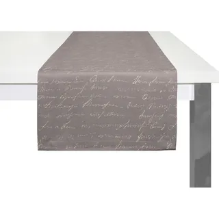 Tischläufer ADAM "Scribble" Tischdecken Gr. B/L: 50 cm x 150 cm, rechteckig, lila (natur, lila) Tischläufer nachhaltig aus Bio-Baumwolle,Made in Germany