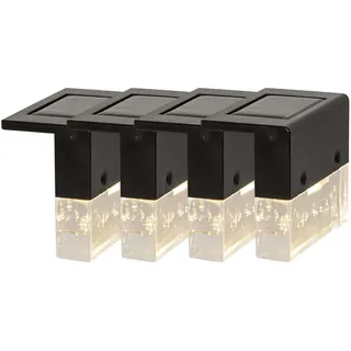 Star Trading LED Solar-Wandleuchte 4er Set Kunststoff 6,5 cm spritzwassergeschützt schwarz