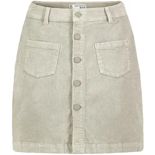 Eight 2 Nine Damen Cord Mini-Rock LETN-085 Cordrock mit sichtbarer Knopfleiste Light Beige S - S
