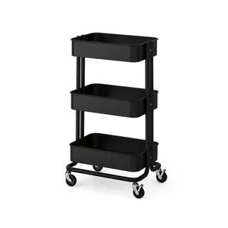 Ikea Servierwagen RÅSKOG Küchenwagen Teewagen Barwagen Badezimmerwagen - mit leichtgängigen Rollen - Maße: 35x45x78 cm - Schwarz