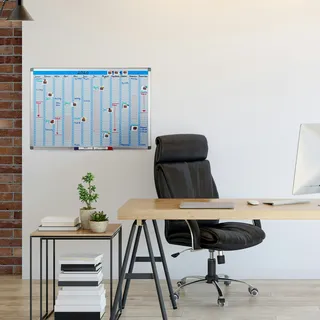 Relaxdays Whiteboard Planer 90 x 5 x 60 cm,
