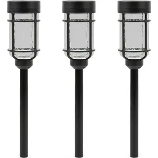 Luxform, Solarleuchten für außen, Catala, Solarlampen, Terassendeko, Solar Stehlampe Outdoor, Sonnenlicht Lampe, Kunststoff, Schwarz3 Stück