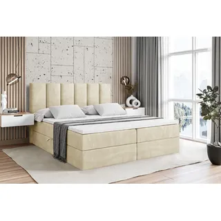 altdecor BOXBETT mit Matratze H3 und Lattenrost, - BOXI1 - 120x200 cm Beige