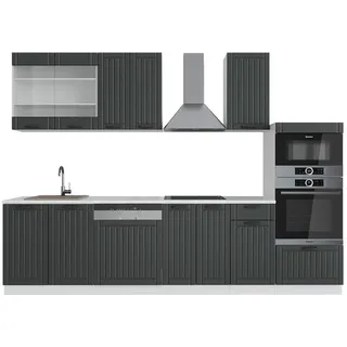 Vicco Küchenzeile Fame-Line 300 cm Anthrazit/Weiß