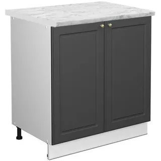 Vicco Spülenschrank Fame-Line 80 x 82 x 60 cm Anthrazit Hochglanz/Weiß