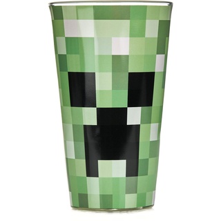 Paladone PP6729MCF Pixelated Creeper Glas | Trinkbecher 450 ml | perfekte Idee für Minecraft Fans, 1 Stück (1er Pack)
