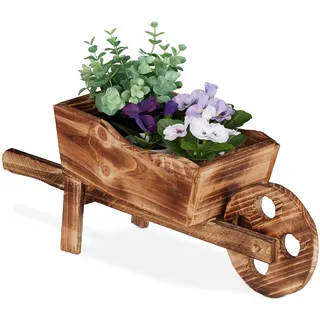 Relaxdays Pflanzschubkarre 19 x 47 cm Braun