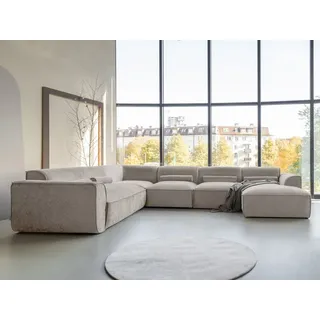 miuform Flex Felix - Modulares 8-Sitzer Panorama-Ecksofa - 337x265cm - Modulsofa Couch - Beige