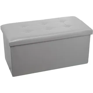 DRW Sitzsack, Kunstleder, Silber, 38x77x38 cm