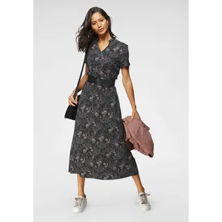 Jerseykleid LAURA SCOTT Gr. 36, N-Gr, bunt (schwarz, rosa, geblümt) Damen Kleider Freizeitkleider in modischer Midi-Länge