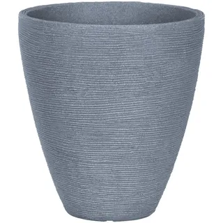 Geli Pflanzkübel Pflanztopf Rillenstruktur rund Kunststoff H 42 cm grau grau