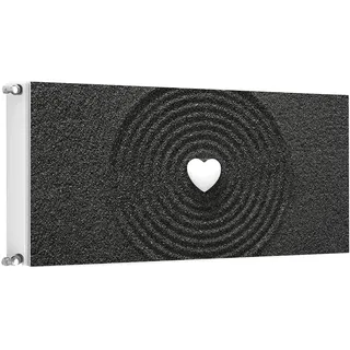 TMK ArtDeko Heizkörperverkleidung mit Magnet Stilvolle Optik 120x60 Heizkörperabdeckung, Schwarz Herz