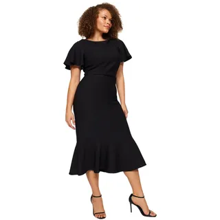 TRENDYOL Damen Midi Bodycon Regular Plus Size Dress, Schwarz, 46 Gro e Gr en EU - 46 Große Größen
