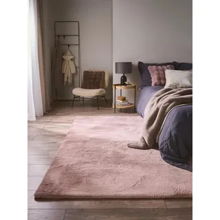 benuta Fellteppich Dave, rechteckig, Höhe: 21 mm, Teppich Wohnzimmer, Schlafzimmer, Esszimmer, Flur, Kunstfaser, Cozy rosa 230 cm x 340 cm x 21 mm
