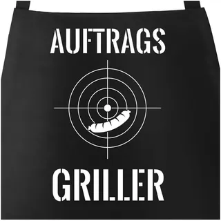 MoonWorks Grillschürze Grill-Schürze Grillschürze Fadenkreuz für Männer mit Spruch, mit kreativem Aufdruck schwarz