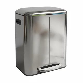 Relaxdays Mülleimer 2 Fächer 2x 20 l Silber