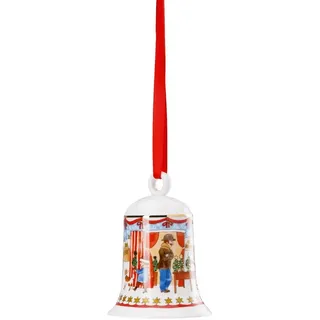 Hutschenreuther Christbaumschmuck Porzellan Weihnachtsglocke Glocke 2019, mit Originalverpackung (OVP) bunt
