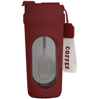 Yzzthumss Selbstrührendes Glas für Kaffeetasse, 450 Ml, Selbstmischendes Glas mit Holzgriff für Kaffee, Milch, Proteinpulver,