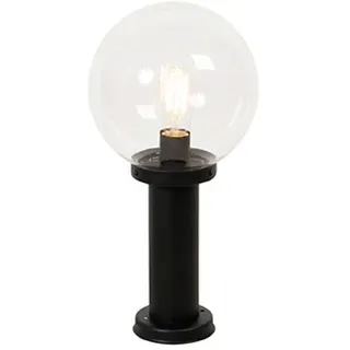 QAZQA Außenstandleuchte Edelstahl 50 cm inkl. E27 LED schwarz