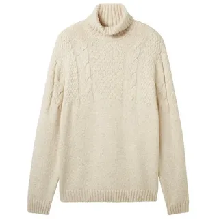 TOM TAILOR Rundhalspullover beige|weiß XL (54)