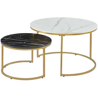 [en.casa] Couchtisch Christchurch Gold Metall 70 x 70 x 45 cm