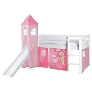 Spielbett 'Kasper',aus Kiefer, weiß/pink