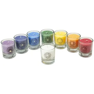 Chakra Kerzen Set von 8 Stück in verschiedenen Farben